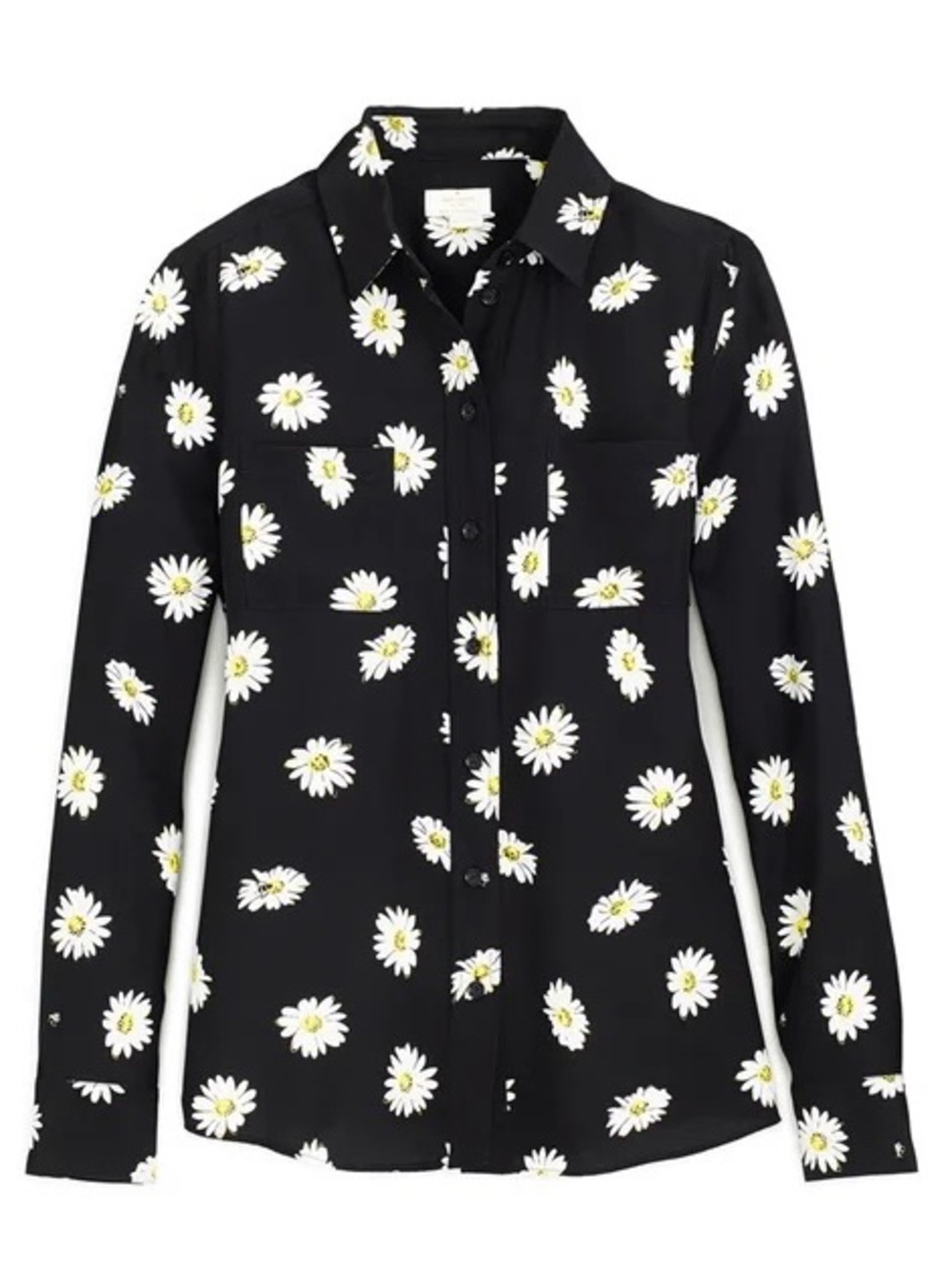 kate spade Black Daisy-Print Button-Front Shirt